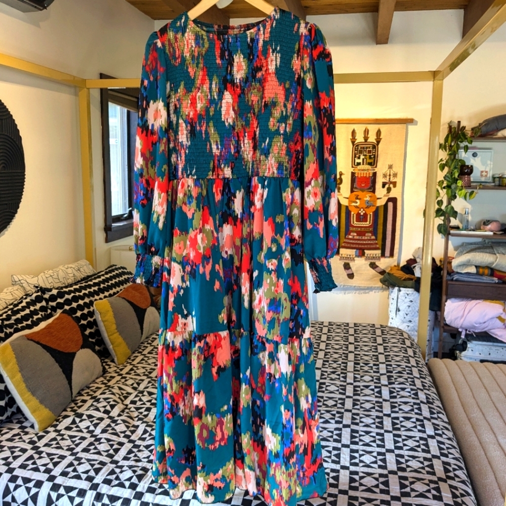 Modest long sleeve midi dress size 2XL